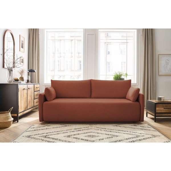 Oranžová rozkládací pohovka 211 cm Marcel – Bobochic Paris-image-1