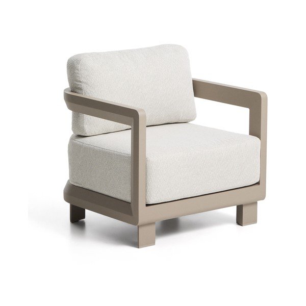 Krémové/taupe polstrované zahradní křeslo Nerano – Kave Home