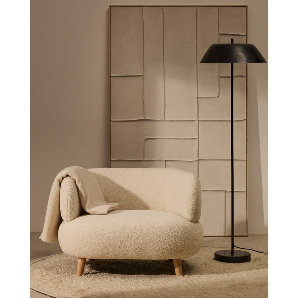 Béžové křeslo z textilie bouclé Luisa – Kave Home-image-1