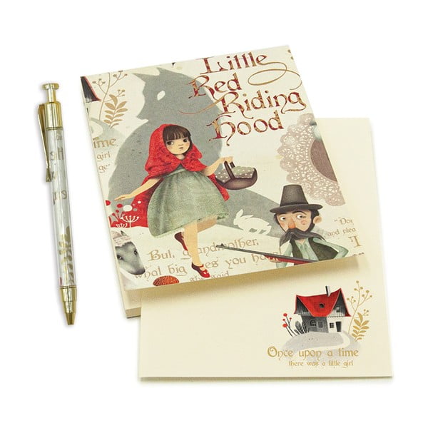 Poznámkový blok s propiskou 50 stránek formát A6 Little Red Riding Hood – Kartos