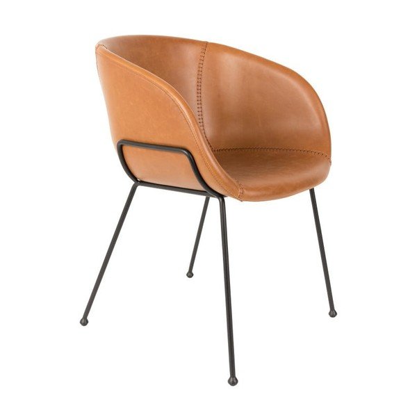 Sada 2 hnědých židlí Zuiver Feston