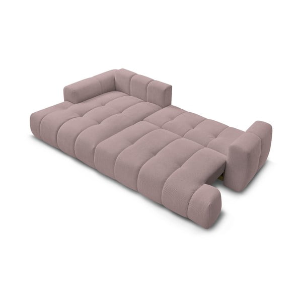 Růžová rozkládací/s úložným prostorem rohová pohovka (levý roh/s lenoškou) Fuji – Bobochic Paris-image-4