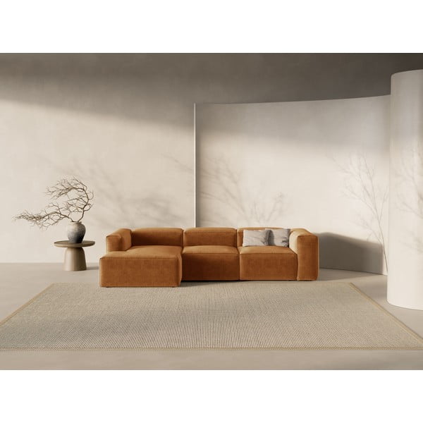 Rohová pohovka v cihlové barvě (levý roh/s lenoškou) Bergamo – Cosmopolitan Design-image-1