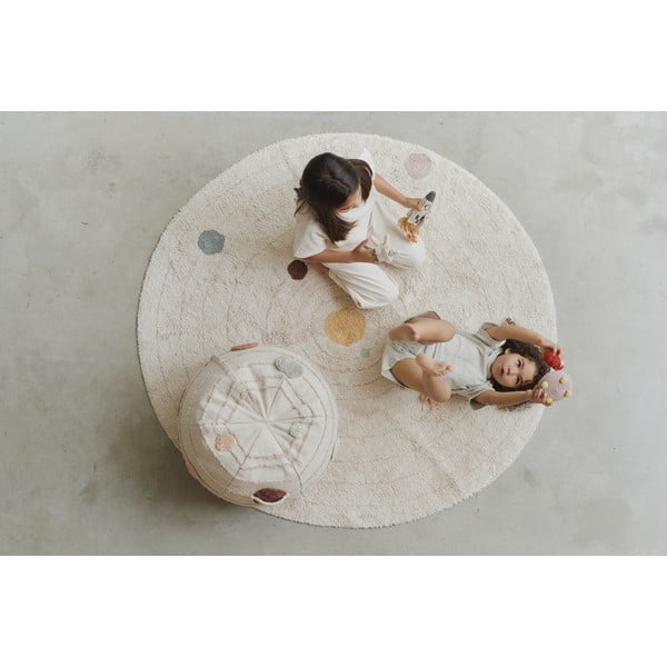 Béžový bavlněný dětský hrací koberec ø150 cm Solar System – Lorena Canals-image-1