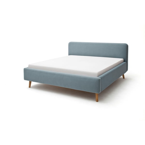 Modrošedá čalouněná dvoulůžková postel 140x200 cm Mattis – Meise Möbel
