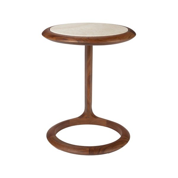 Kulatý odkládací stolek s deskou z kamene 41x45 cm Doppio – Zuiver-image-2