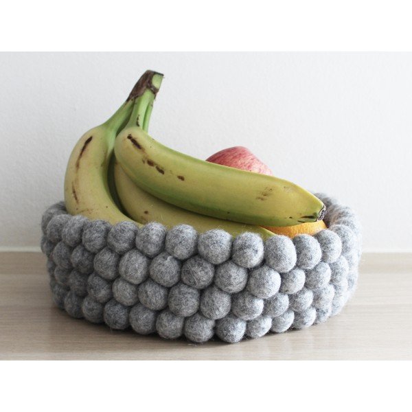 Ocelově šedý kuličkový vlněný úložný košík Wooldot Ball Basket, ⌀ 28 cm-image-1