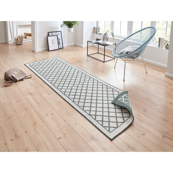 Zeleno-krémový venkovní koberec NORTHRUGS Sydney, 80 x 250 cm-image-1