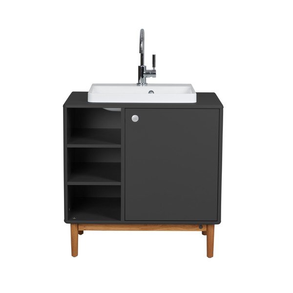Tmavě šedá skříňka s umyvadlem bez baterie 80x62 cm Color Bath - Tom Tailor for Tenzo-image-4
