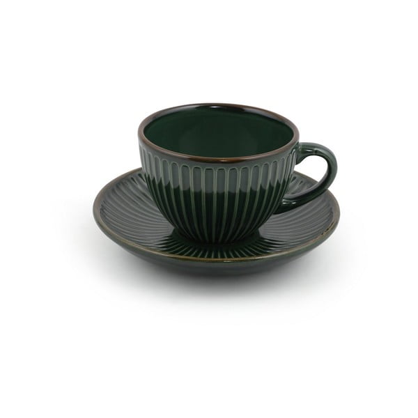 Tmavě zelené keramické šálky v sadě 6 ks 0.21 l – Hermia-image-2
