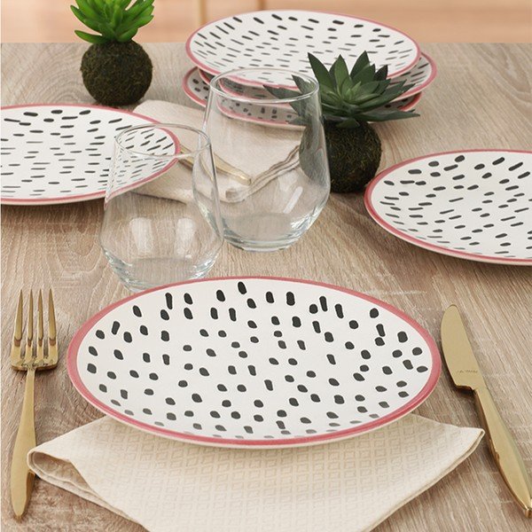 Sada 6 keramických dezertních talířů My Ceramic Brush Dots, 20 cm-image-3