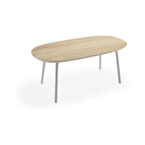 Jídelní stůl z jasanového dřeva s šedými nohami EMKO Naïve, 180 x 90 cm