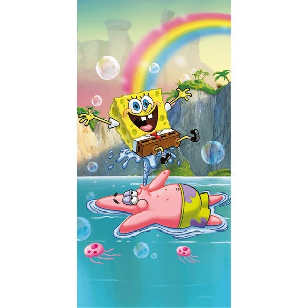 Bavlněná dětská osuška 70x140 cm Sponge Bob "Tropical Duo" – Jerry Fabrics