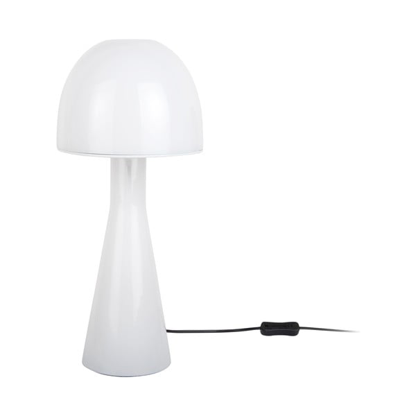 Bílá stolní lampa se skleněným stínidlem (výška 45 cm) Bombin – Leitmotiv