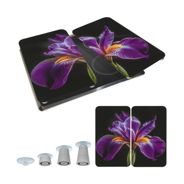 Kryty na sporák v sadě 2 ks z tvrzeného skla 52x30 cm Iris – Wenko-image-2