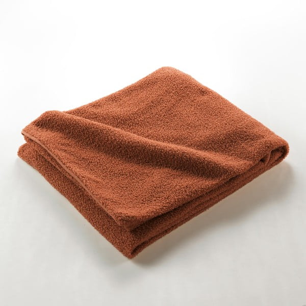 Červenooranžová fleecová deka 180x220 cm Curly Wooly – douceur d'intérieur