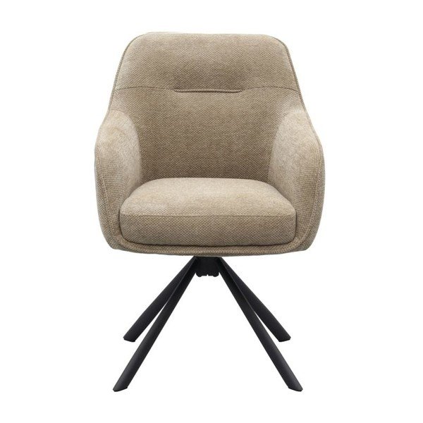 Taupe čalouněné jídelní křeslo s područkami Avola – Unique Furniture-image-1