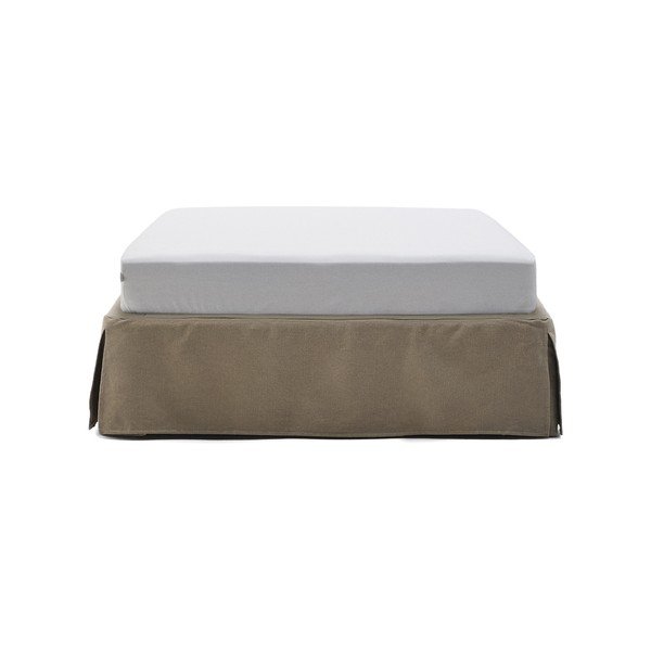Taupe čalouněná jednolůžková postel bez čela 90x200 cm Jaira – Kave Home-image-2