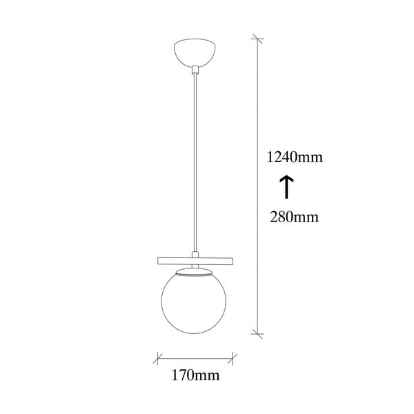 Bílé/černé závěsné svítidlo se skleněným stínidlem ø 15 cm Üzüm – Opviq lights-image-3