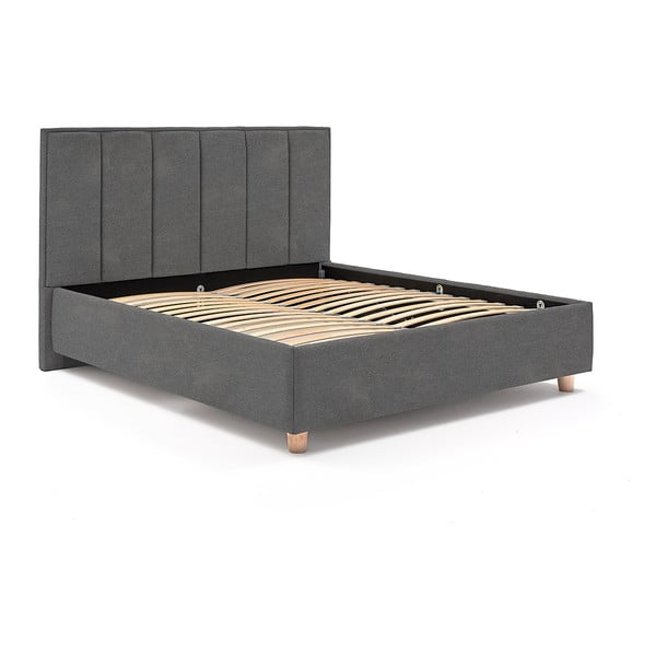 Světle šedá dvoulůžková postel s roštem a úložným prostorem ProSpánek Wega, 180 x 200 cm-image-2