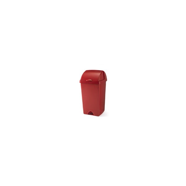 Červený odpadkový koš se zasouvacím víkem Addis, 38 x 34 x 68 cm