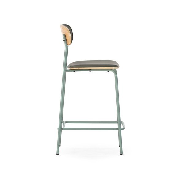 Tmavě zelené čalouněné barové židle v sadě 2 ks (výška sedáku 65,5 cm) Saula – Marckeric-image-3