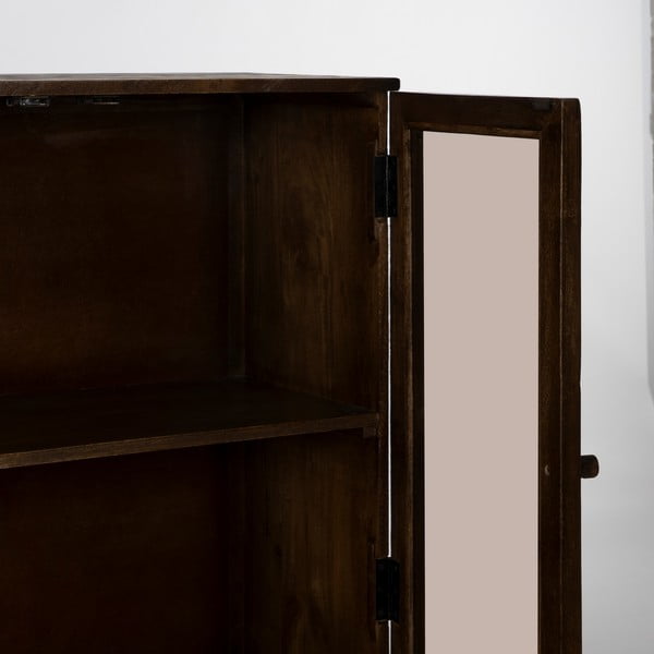 Hnědá vitrína z mangového dřeva 80x140x40 cm Ravi – Ixia-image-3