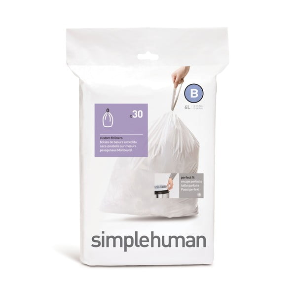 Stahovací pytle na odpadky v sadě 30 ks 6 l B – simplehuman