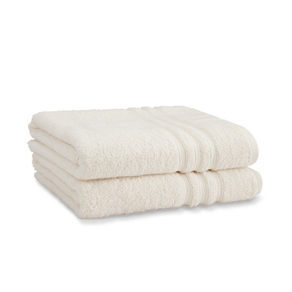 Krémové froté bavlněné osušky v sadě 2 ks 90x140 cm Zero Twist – Catherine Lansfield