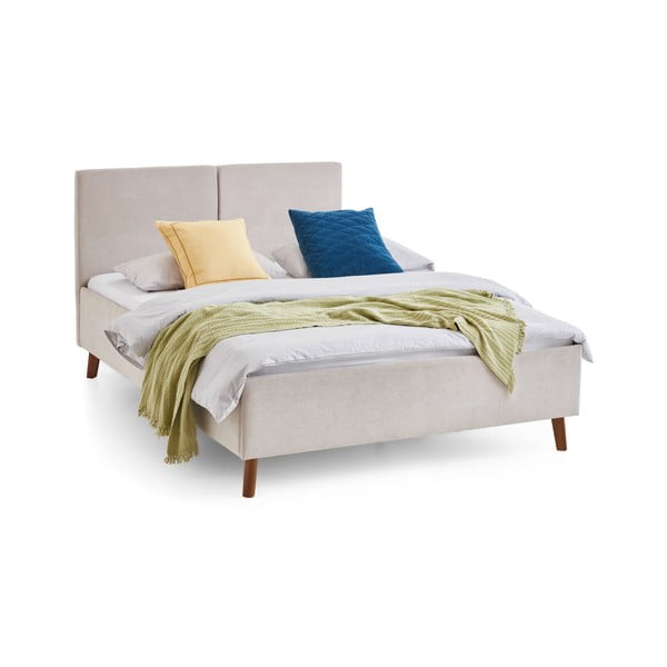 Béžová čalouněná dvoulůžková postel s roštem 140x200 cm Piano – Meise Möbel-image-4