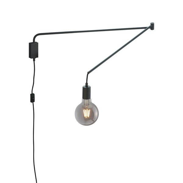 Matně černé nástěnné svítidlo s ohybatelnou konstrukcí do zásuvky Line – Trio-image-4