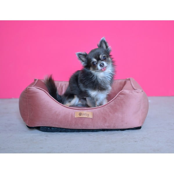 Růžový sametový pelíšek 55x42 cm Royal - Petsy-image-1