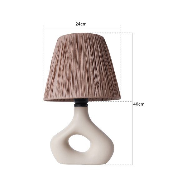 Béžová stolní lampa se stínidlem z papírového výpletu (výška 40 cm) Serin – Opviq lights-image-2