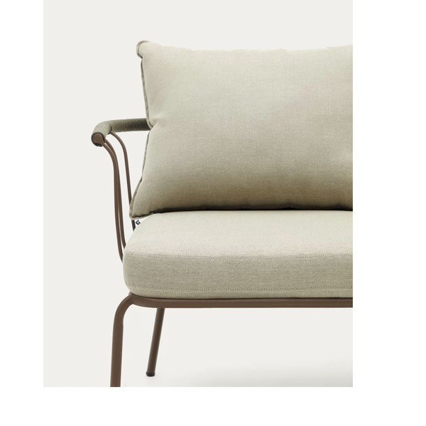 Světle zelená/béžová zahradní pohovka Salguer – Kave Home-image-4