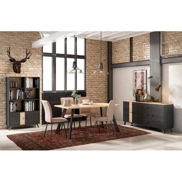 Jídelní stůl s deskou v dubovém dekoru 90x160 cm Texas – Marckeric-image-1