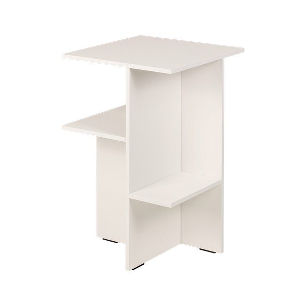 Šedobéžový noční stolek s poličkami Atik – noo.ma