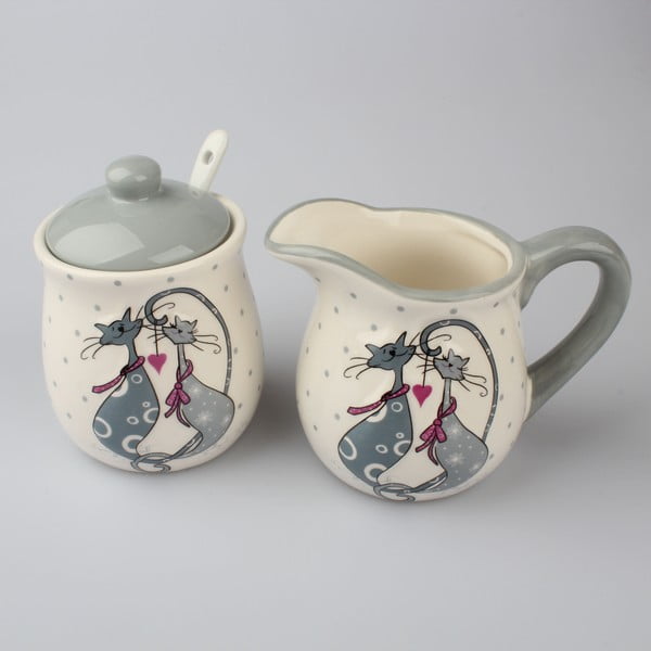 Set keramické mléčenky a cukřenky Dakls Cats Couple