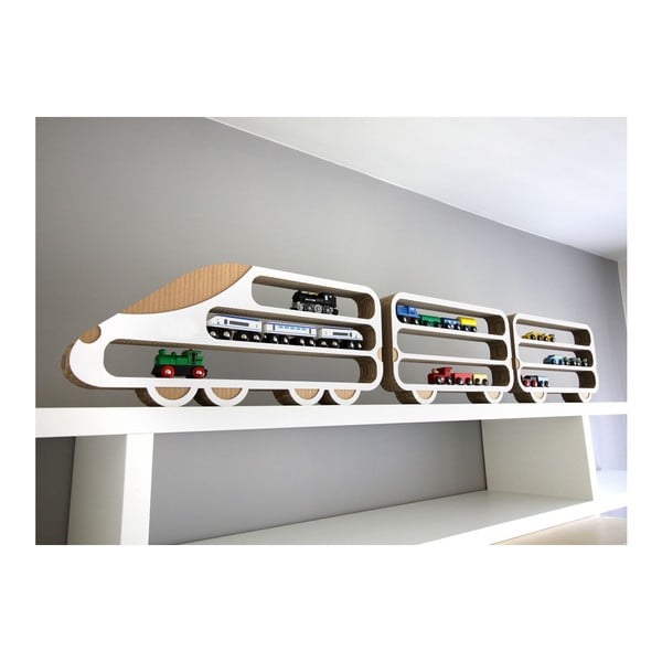Set 3 poliček Unlimited Design for kids Lokomotiva a 2 vagony-image-4