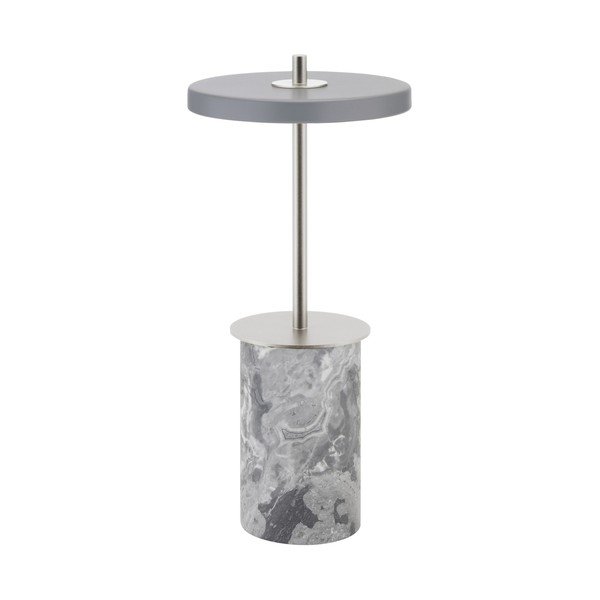 Šedá mramorová LED stmívatelná stolní lampa s kovovým stínidlem (výška 25,5 cm) Asteria Move Mini – UMAGE