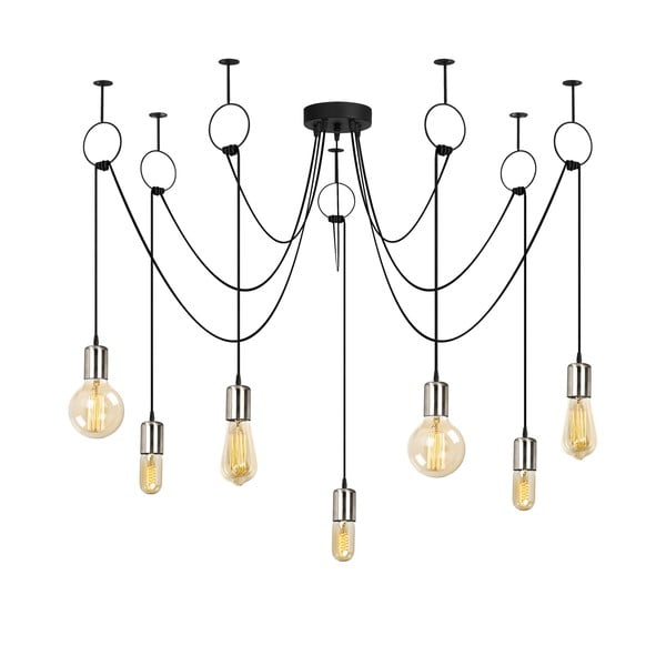 Černé závěsné svítidlo pro 7 žárovek Opviq lights Sirin-image-2