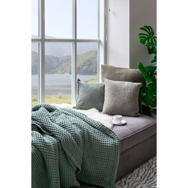 Světle bordová bavlněná deka Tiseco Home Studio Waffle, 130 x 170 cm-image-1