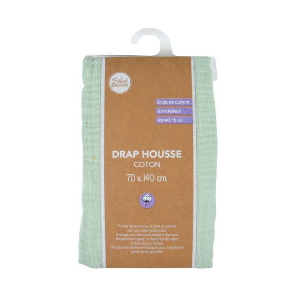 Napínací mušelínové dětské prostěradlo do postýlky 70x140 cm – Bébé Douceur-image-4