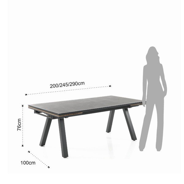 Hliníkový zahradní jídelní stůl 100x200 cm Thilia – Tomasucci-image-4