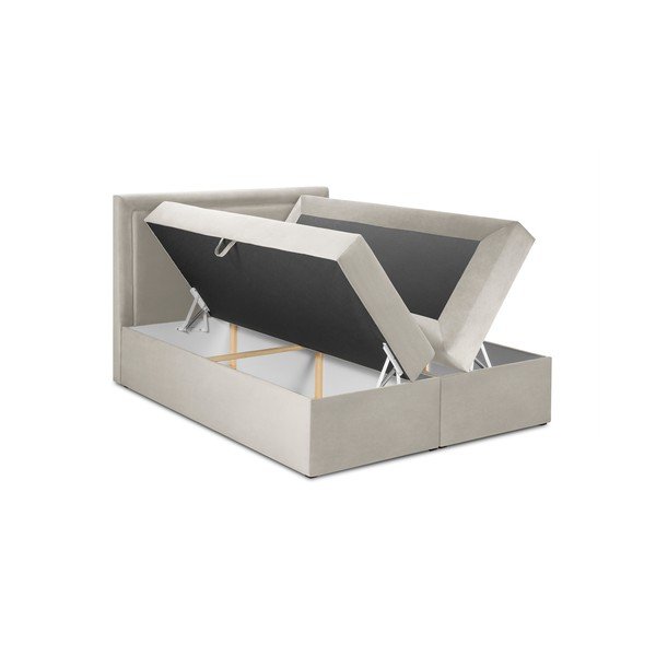 Béžová boxspring postel s úložným prostorem 180x200 cm Yucca – Mazzini Beds-image-4