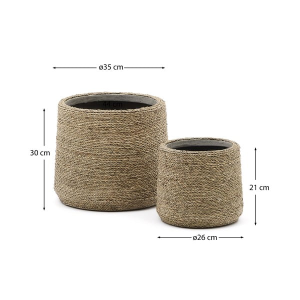 Obaly na květináče v sadě 2 ks z cementu ø 35 cm Sigal – Kave Home-image-3