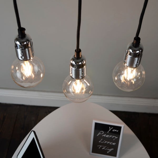 Černé tříramenné závěsné svítidlo s detaily ve stříbrné barvě Sotto Luce Uno-image-1