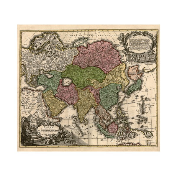 Fotoobraz Asie 17. století, 90x80 cm