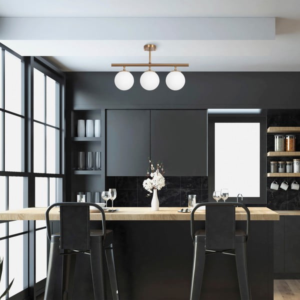 Stropní svítidlo v bronzové barvě se skleněným stínidlem ø 15 cm Atmaca – Opviq lights-image-1