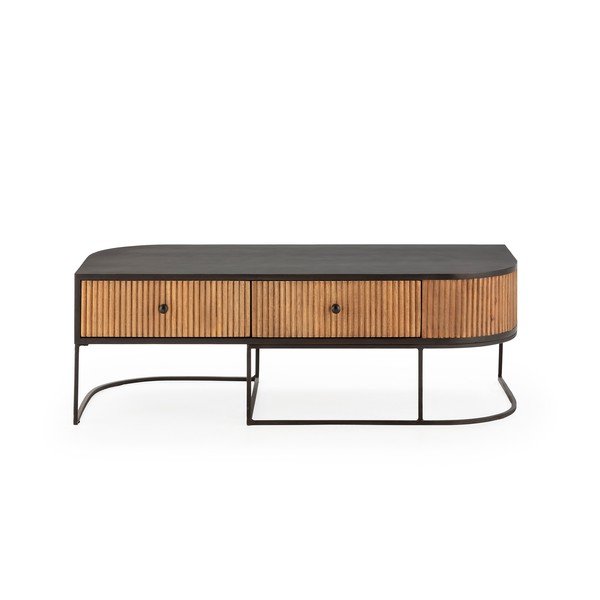 Konferenční stolek z mangového dřeva v přírodní barvě 60x120 cm Curve – MOME-image-2