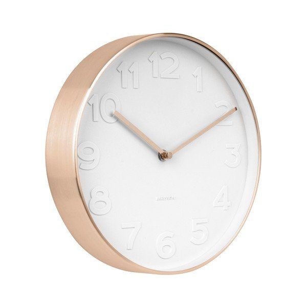 Nástěnné hodiny s detaily v měděné barvě Karlsson Mr. White, ⌀ 28 cm-image-1